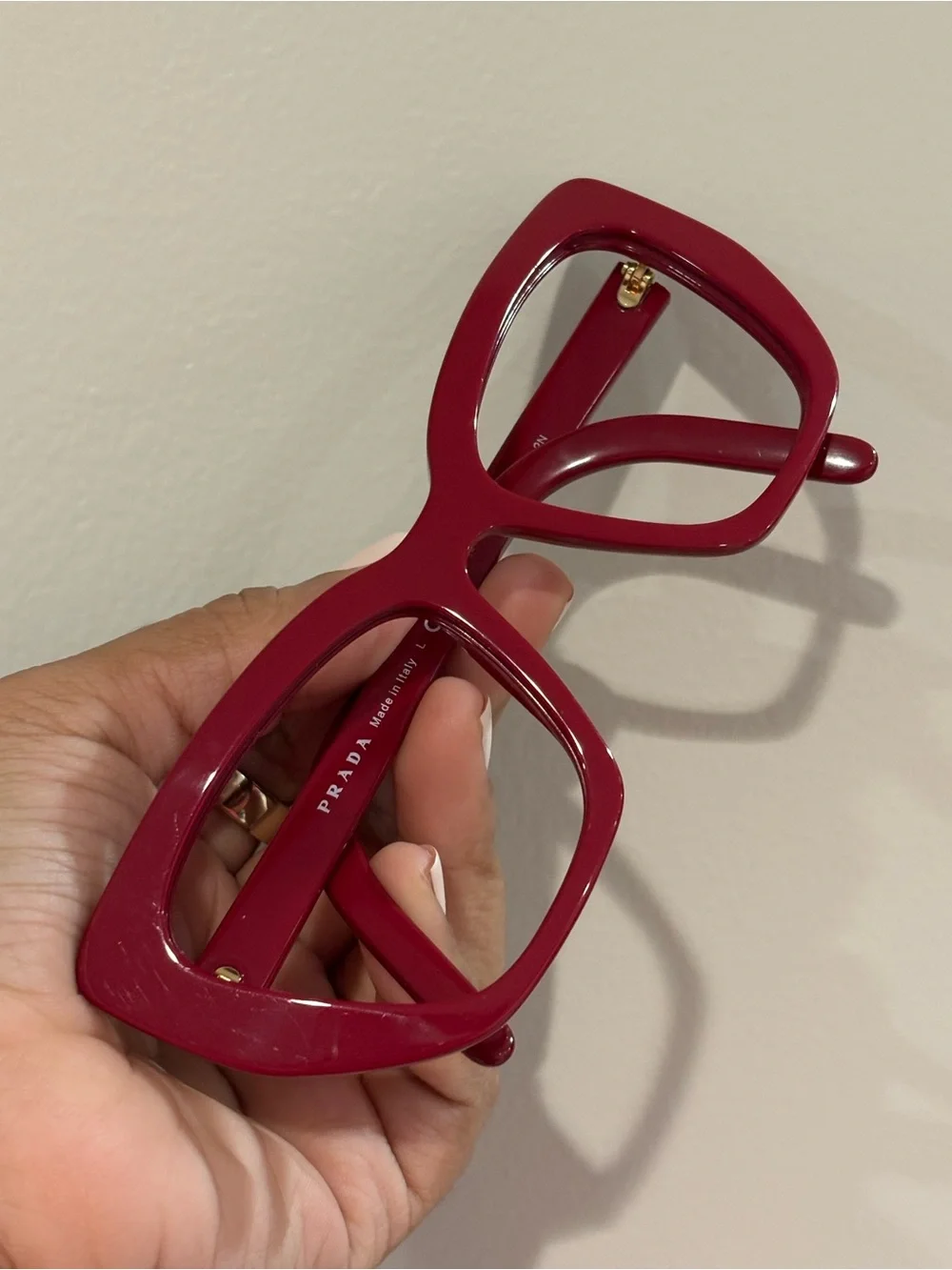 PRADA SPR 08V Red Cat Eye Frames. No Lenses.
